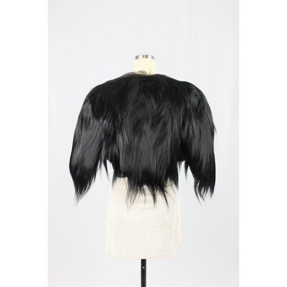 Vintage 40's 50's A.WURM FINE FURS Black Fur Chubby Crop Jacket, One Size - Picture 3 of 16